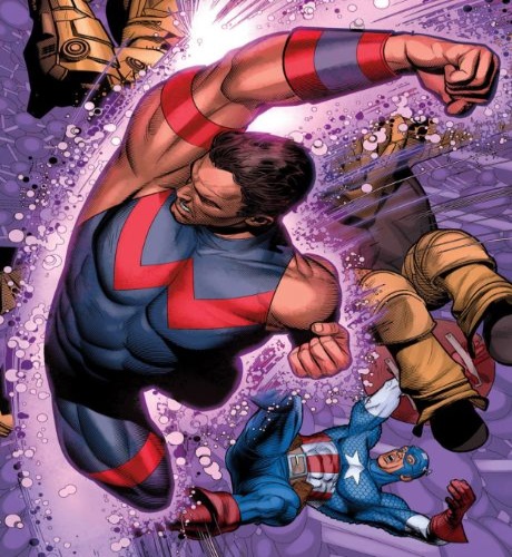 Wonderman fighting Captain America.